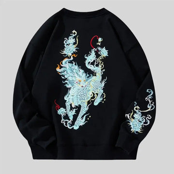 Kirin embroidered fleece sweatshirt