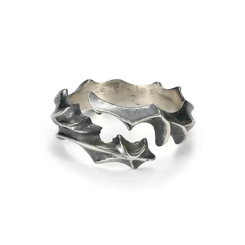 Ashen Thorns Branch Ring – 925 silver Adjustable Gothic Band | Zenith Threads Co. by Free Shipping