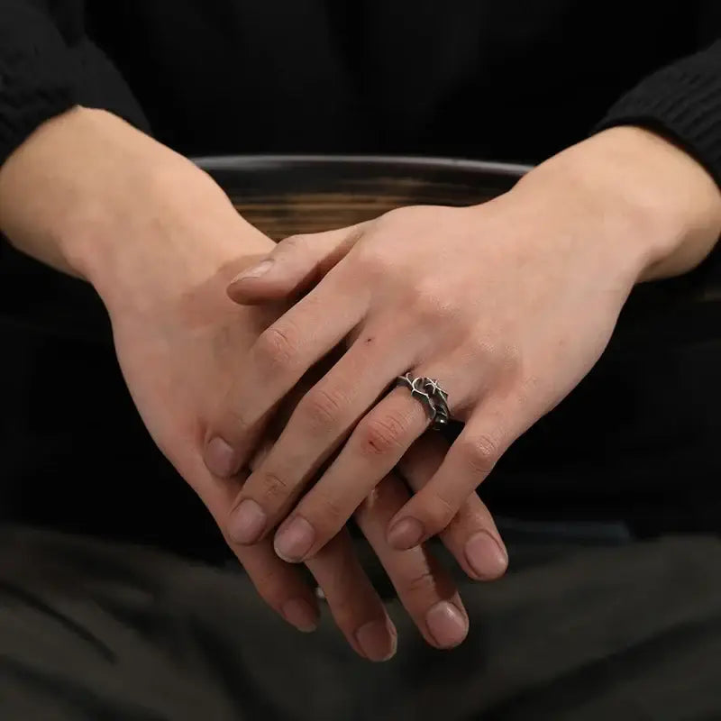 Ashen Thorns Branch Ring – 925 silver Adjustable Gothic Band | Zenith Threads Co. by Free Shipping