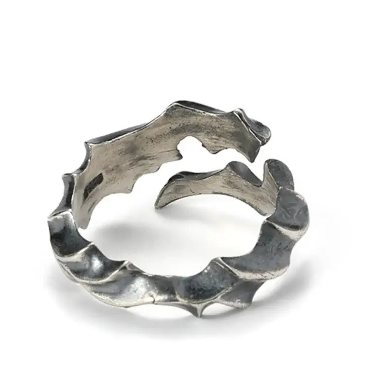 Ashen Thorns Branch Ring – 925 silver Adjustable Gothic Band | Zenith Threads Co. by Free Shipping