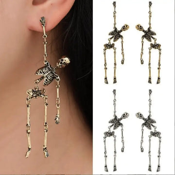 Bone Rattle Dangles – Gothic Punk Skull Earrings | Core
