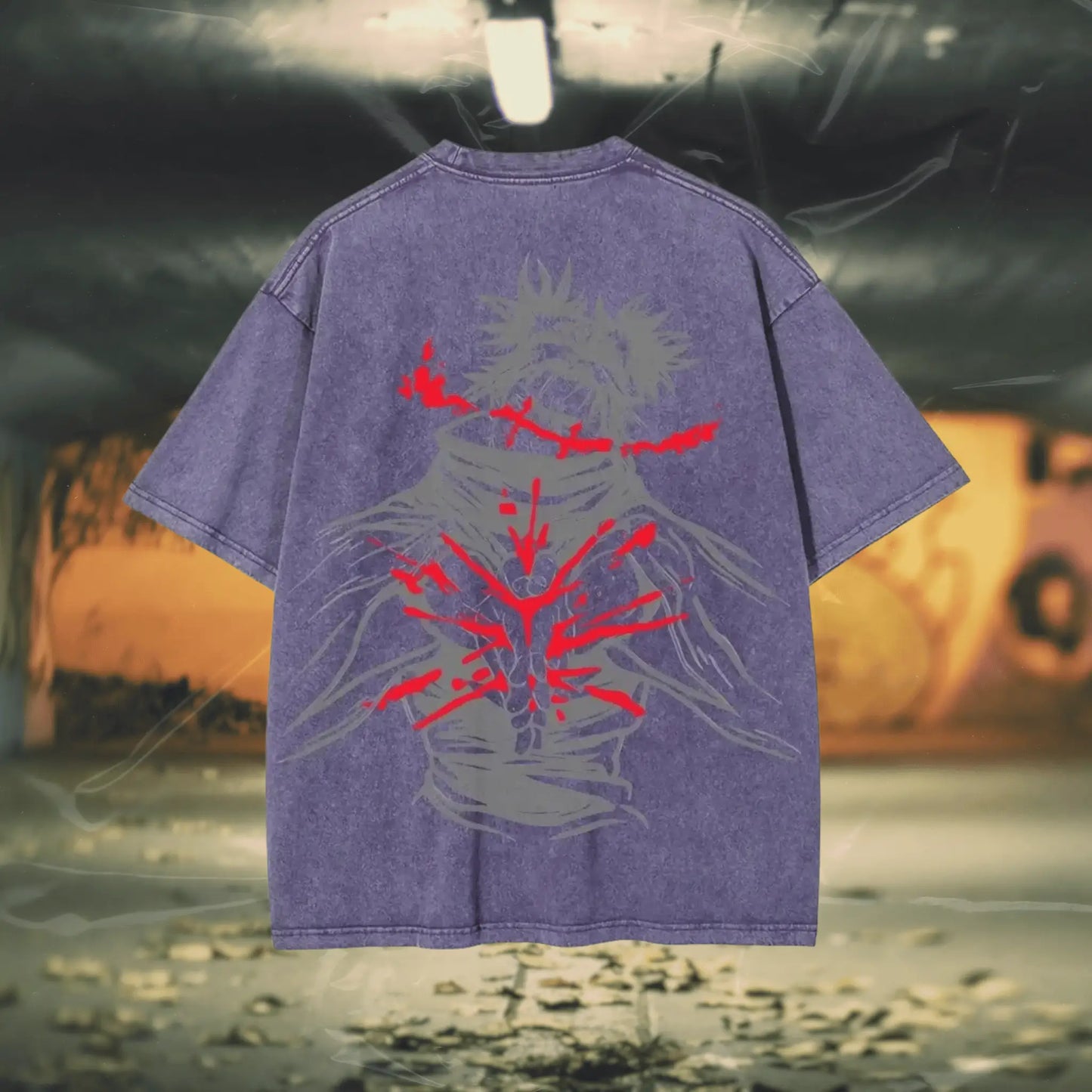 Choso Blood Art Tee – Jujutsu Kaisen | Washed Purple / s
