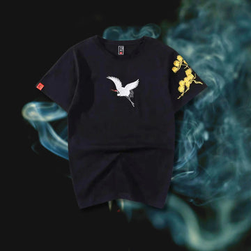 Crane Embroidered Tee | Midnight / 4xl | Streetwear