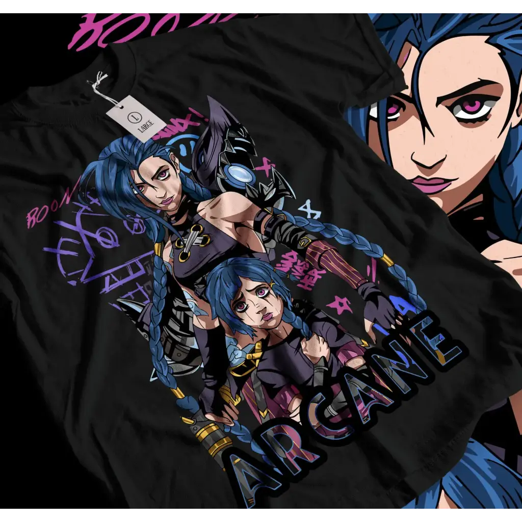 Jinx Arcane Graphic Tee | Premium Anime Streetwear T-shirt by Free Shipping
