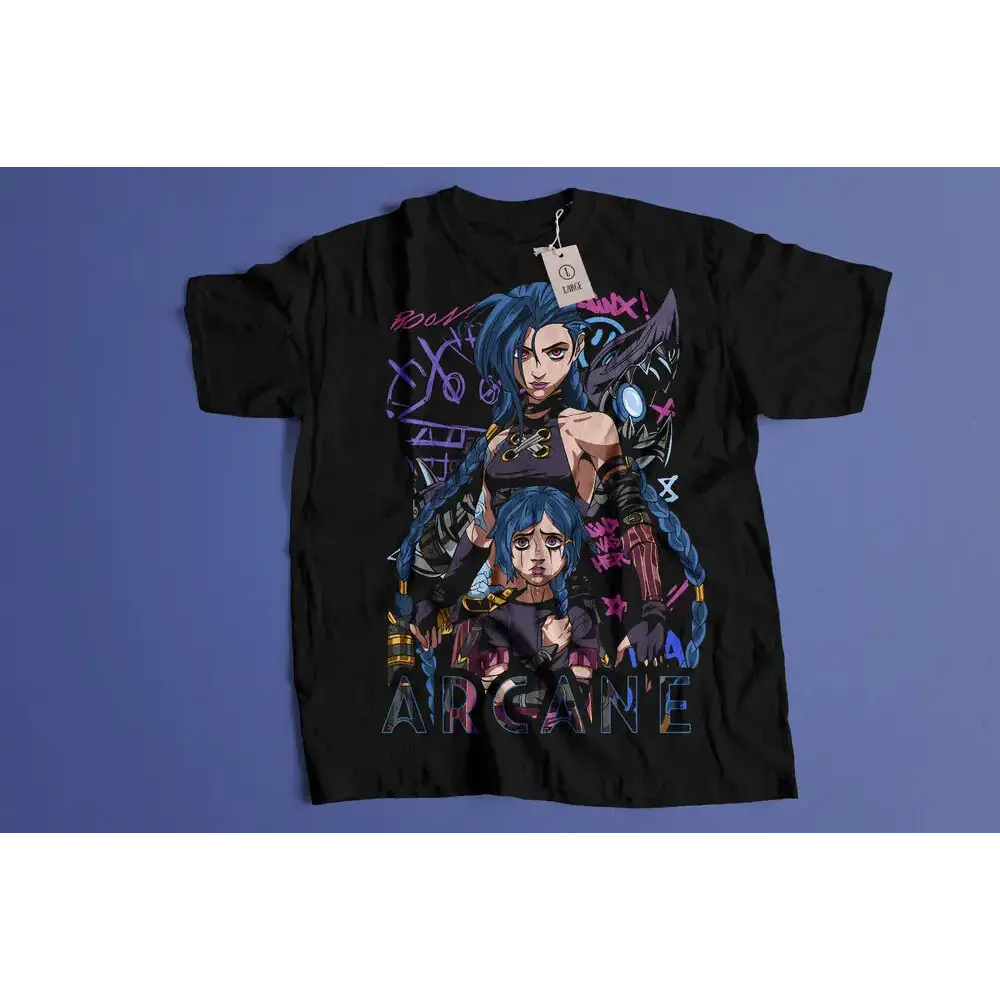 Jinx Arcane Graphic Tee | Premium Anime Streetwear T-shirt by Free Shipping
