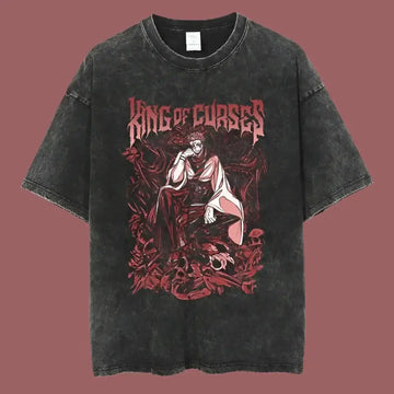 King of Curses Graphic Tee | Washed Black / Xxl | Jujutsu Kaisen