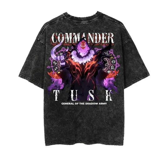 Washed Black / s | T-shirt | Anime Streetwear
