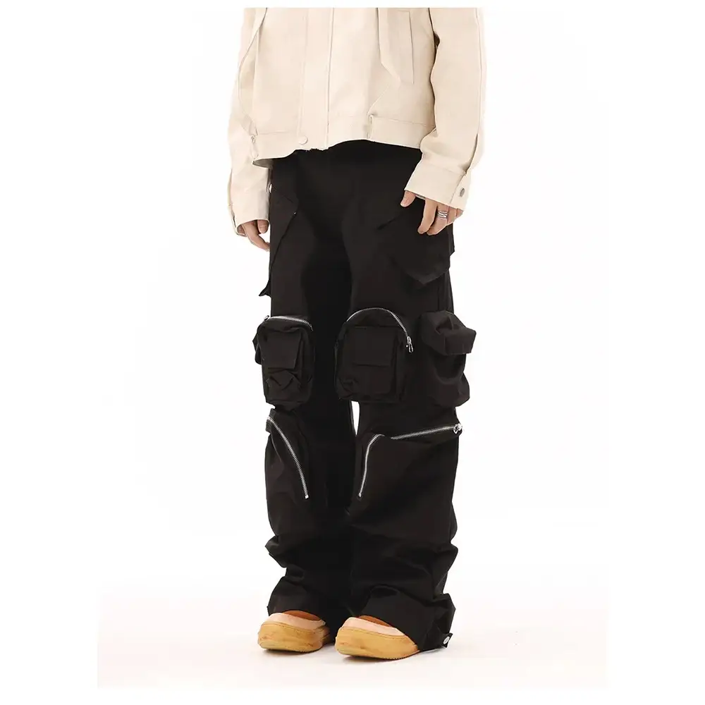 Obsidian Stacks Cargo – Tactical Black Streetwear Pants | Zenith Threads Co. Cargo Pants By Free shipping