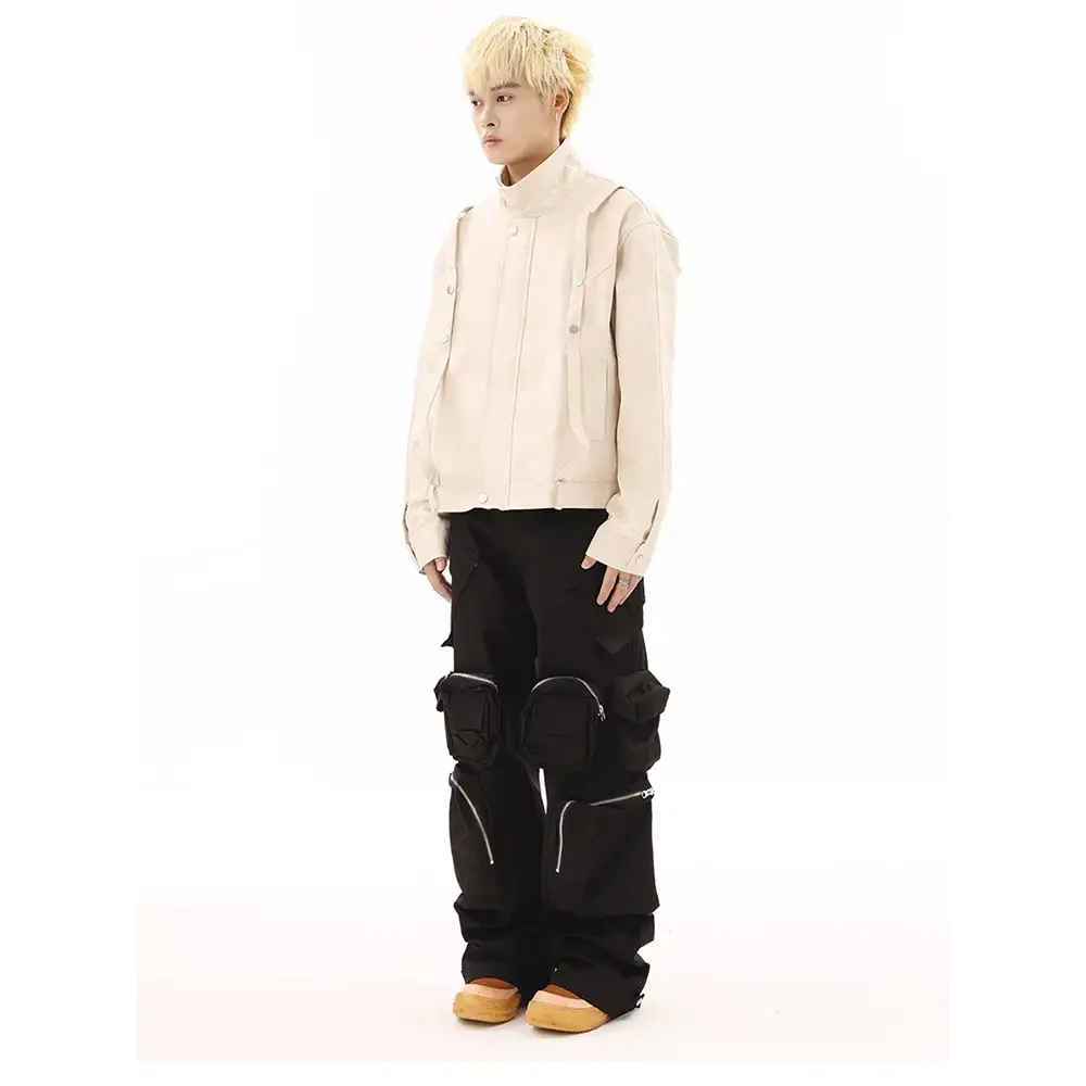 Obsidian Stacks Cargo – Tactical Black Streetwear Pants | Zenith Threads Co. Cargo Pants By Free shipping