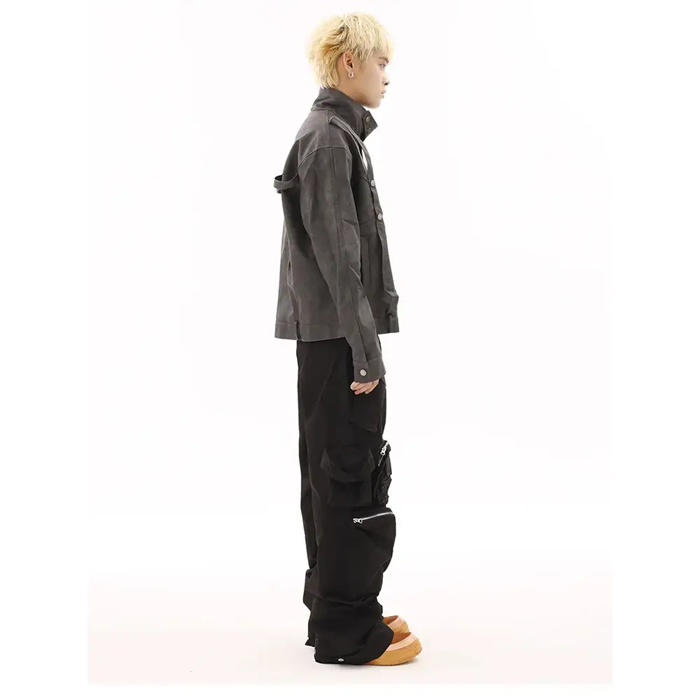 Obsidian Stacks Cargo – Tactical Black Streetwear Pants | Zenith Threads Co. Cargo Pants By Free shipping