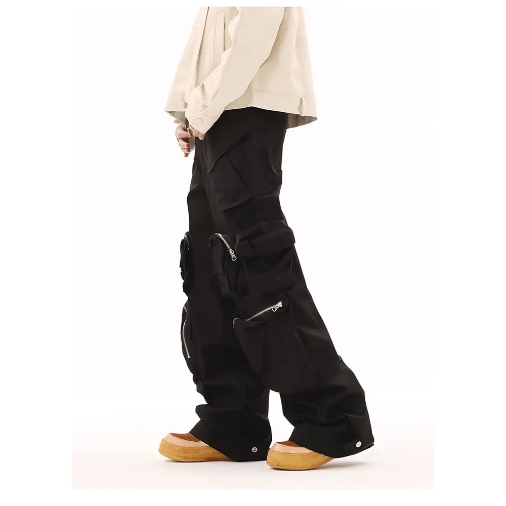 Obsidian Stacks Cargo – Tactical Black Streetwear Pants | Zenith Threads Co. Cargo Pants By Free shipping