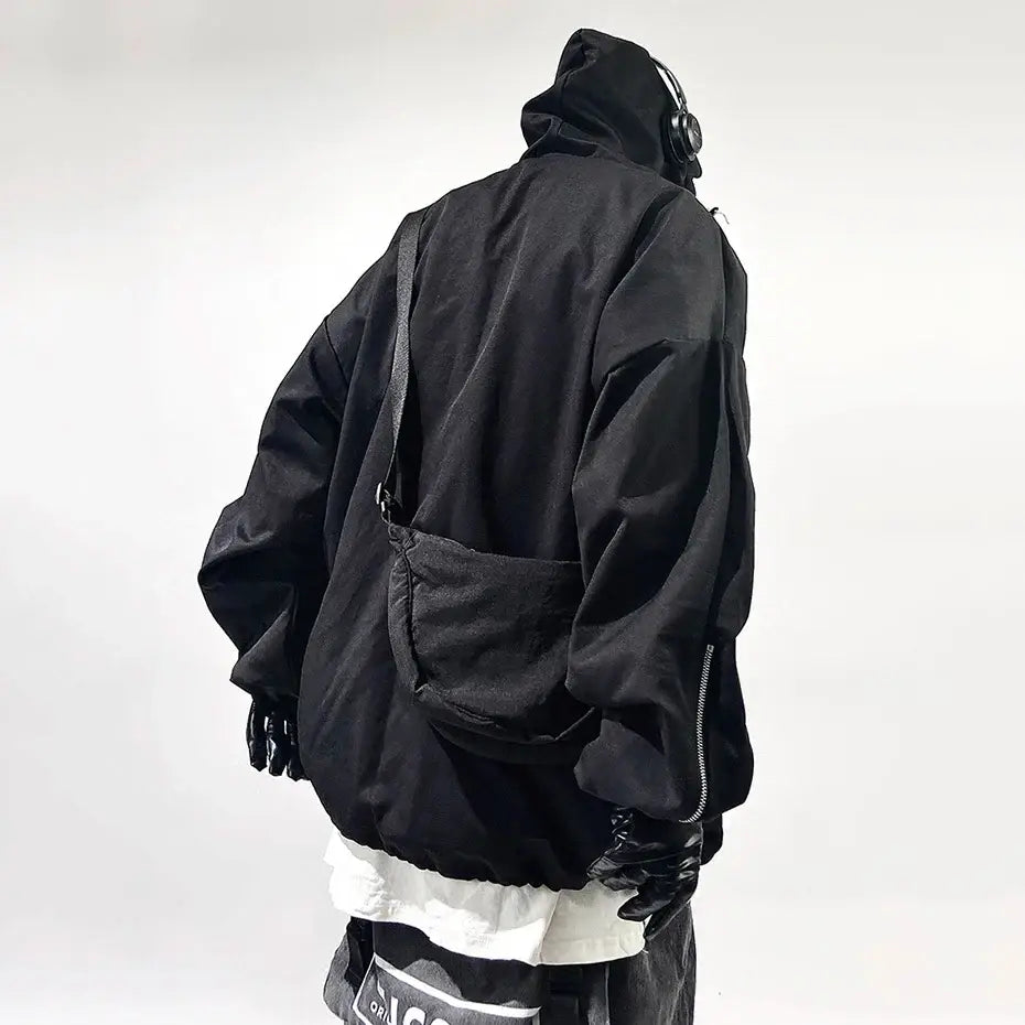 Overcast Utility Techwear Jacket – Oversized Hooded Street Coat by Free Shipping