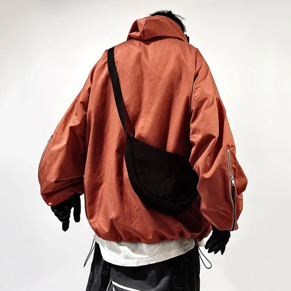 Overcast Utility Techwear Jacket – Oversized Hooded Street Coat by Free Shipping