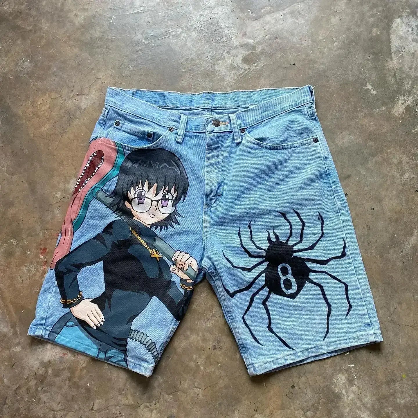 Light Wash Blue / Xxl | Shorts | Anime Streetwear