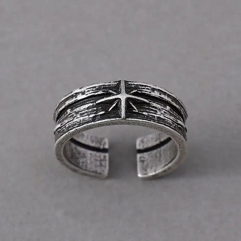 Starcross Adjustable Ring – Silver Punk Edition | Midnight / Resizable | Anime Accessories & Merch