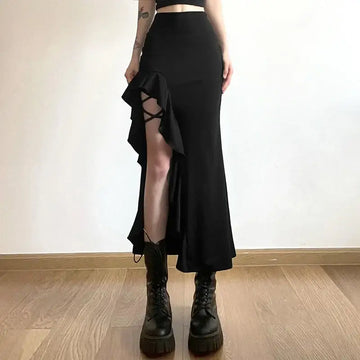 Voidsplit Gothic Y2k Skirt | Streetwear