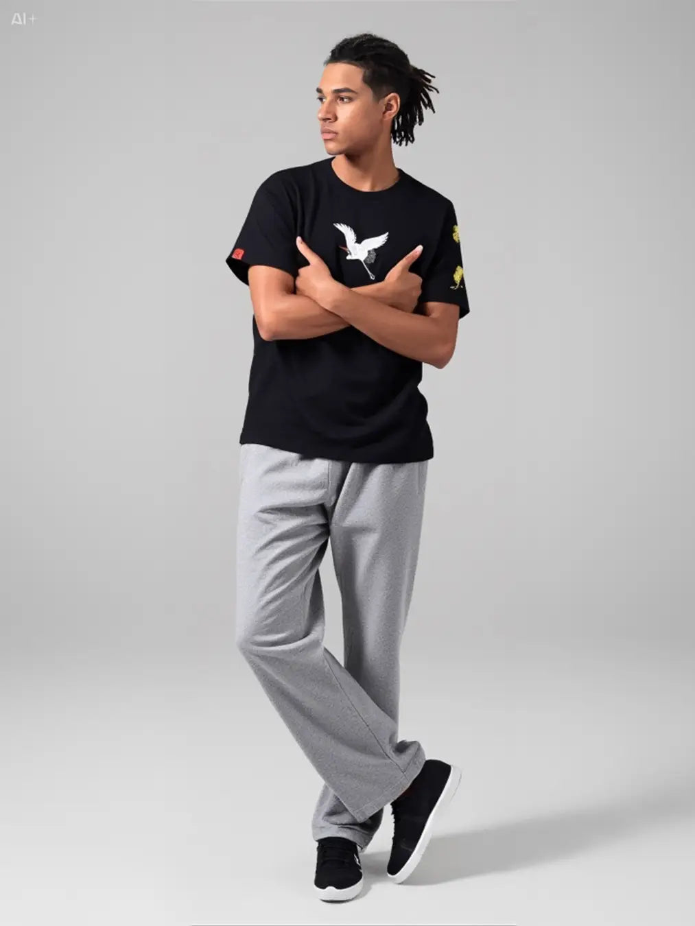 Crane Embroidered Tee
