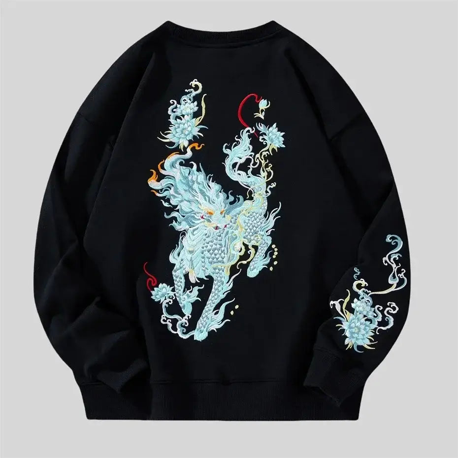 Kirin embroidered fleece sweatshirt