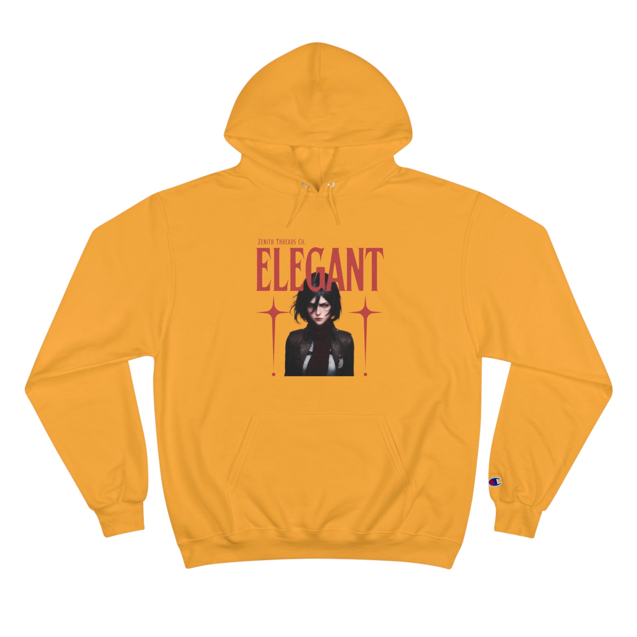 Elegant Mikasa Ackerman Champion Hoodie – Attack on Titan Inspired Streetwear - Gold / S - Hoodie