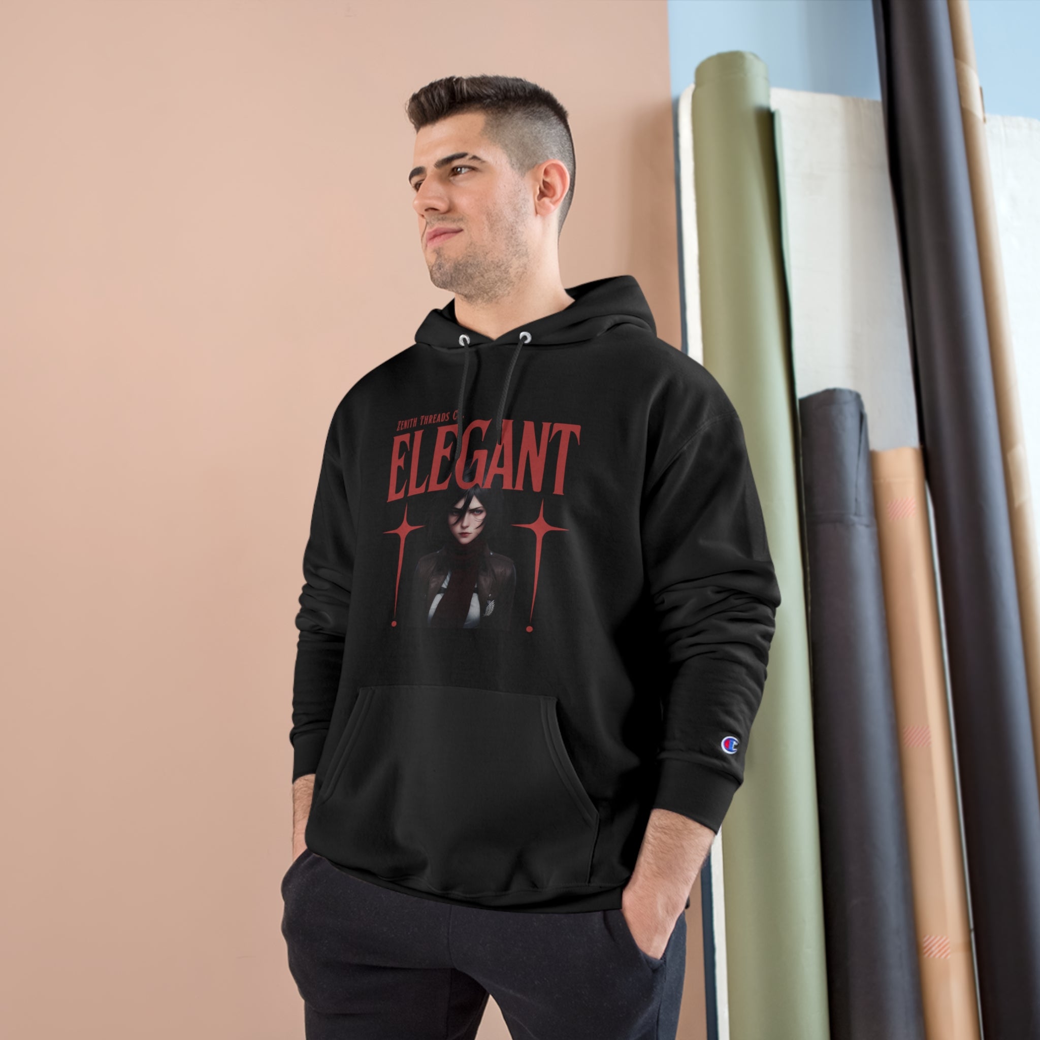 Elegant Mikasa Ackerman Champion Hoodie – Attack on Titan Inspired Streetwear - Hoodie