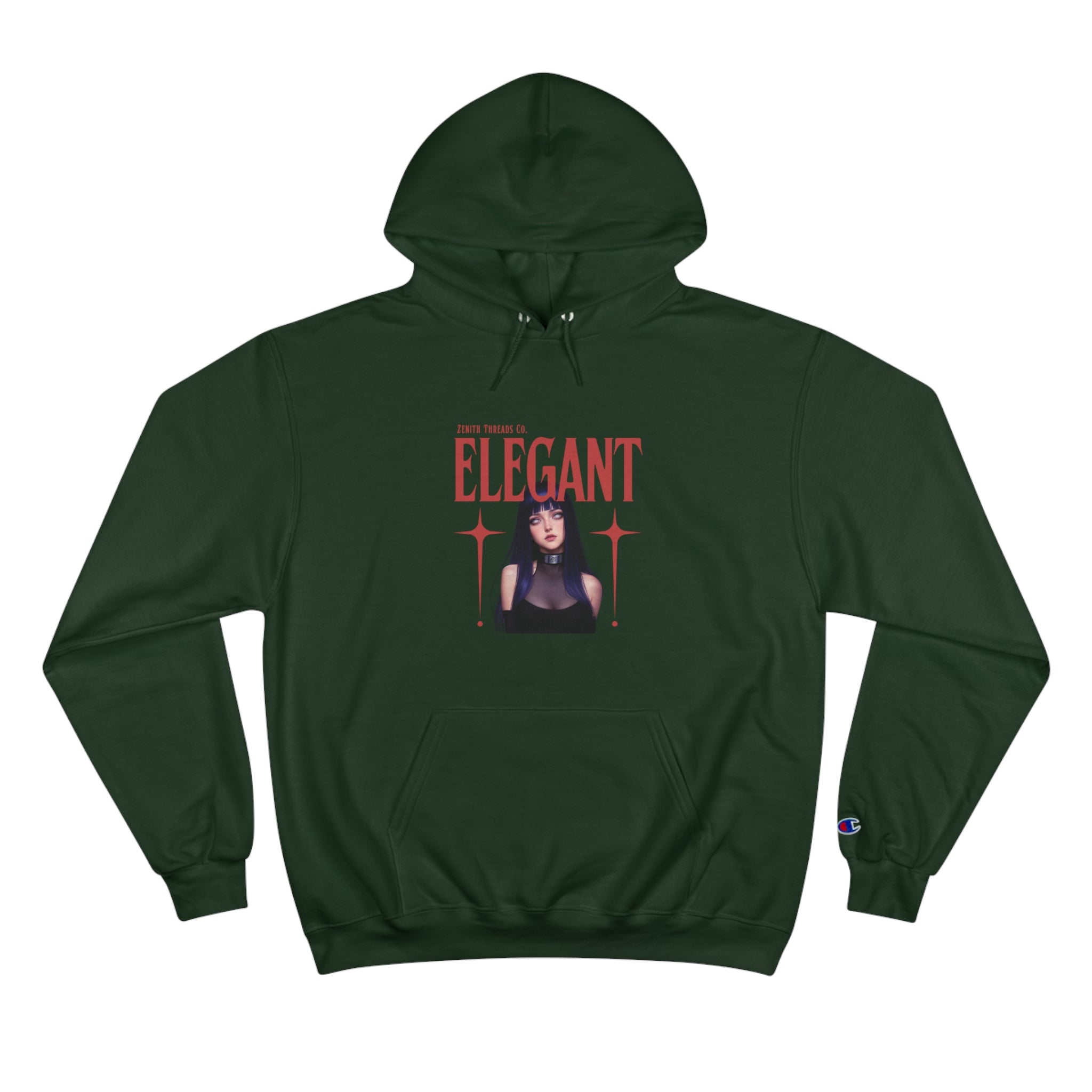 Elegant Hinata Champion Hoodie – Naruto Inspired Streetwear Hoodie - Dark Green / S - Hoodie