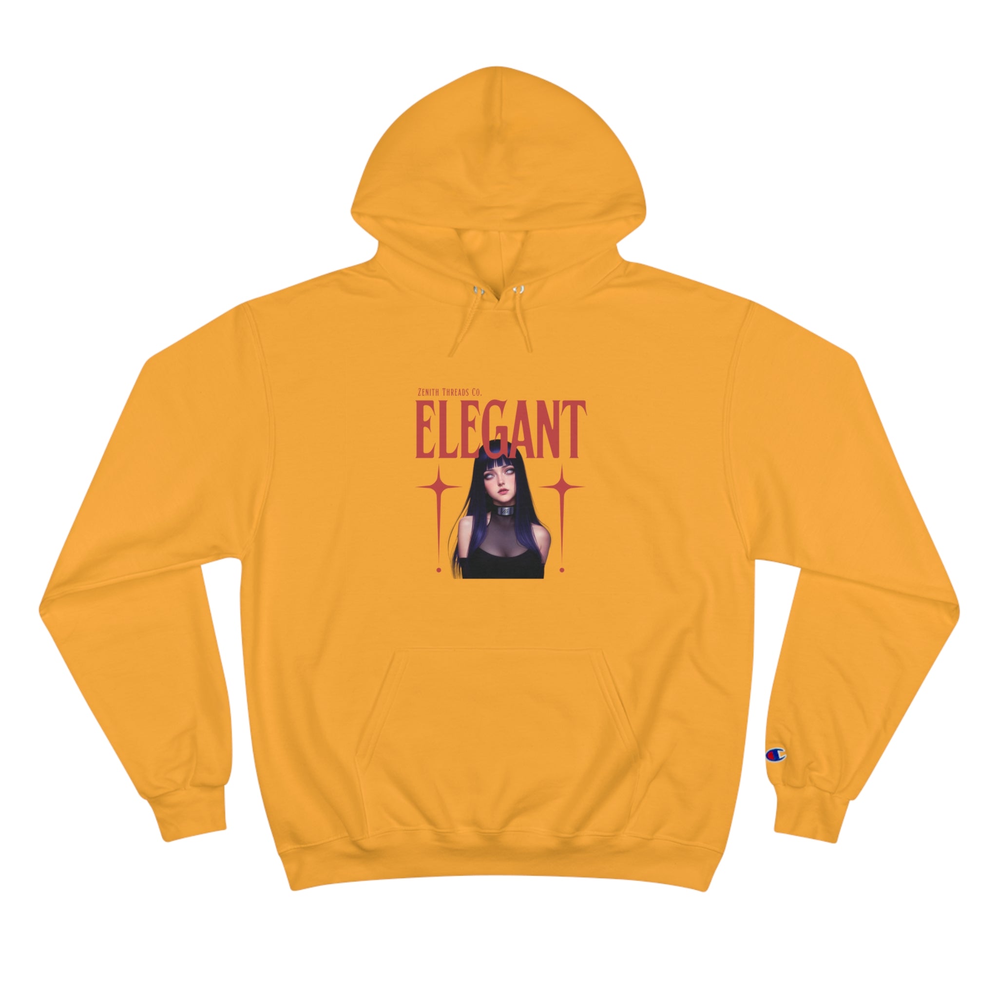 Elegant Hinata Champion Hoodie – Naruto Inspired Streetwear Hoodie - Gold / S - Hoodie