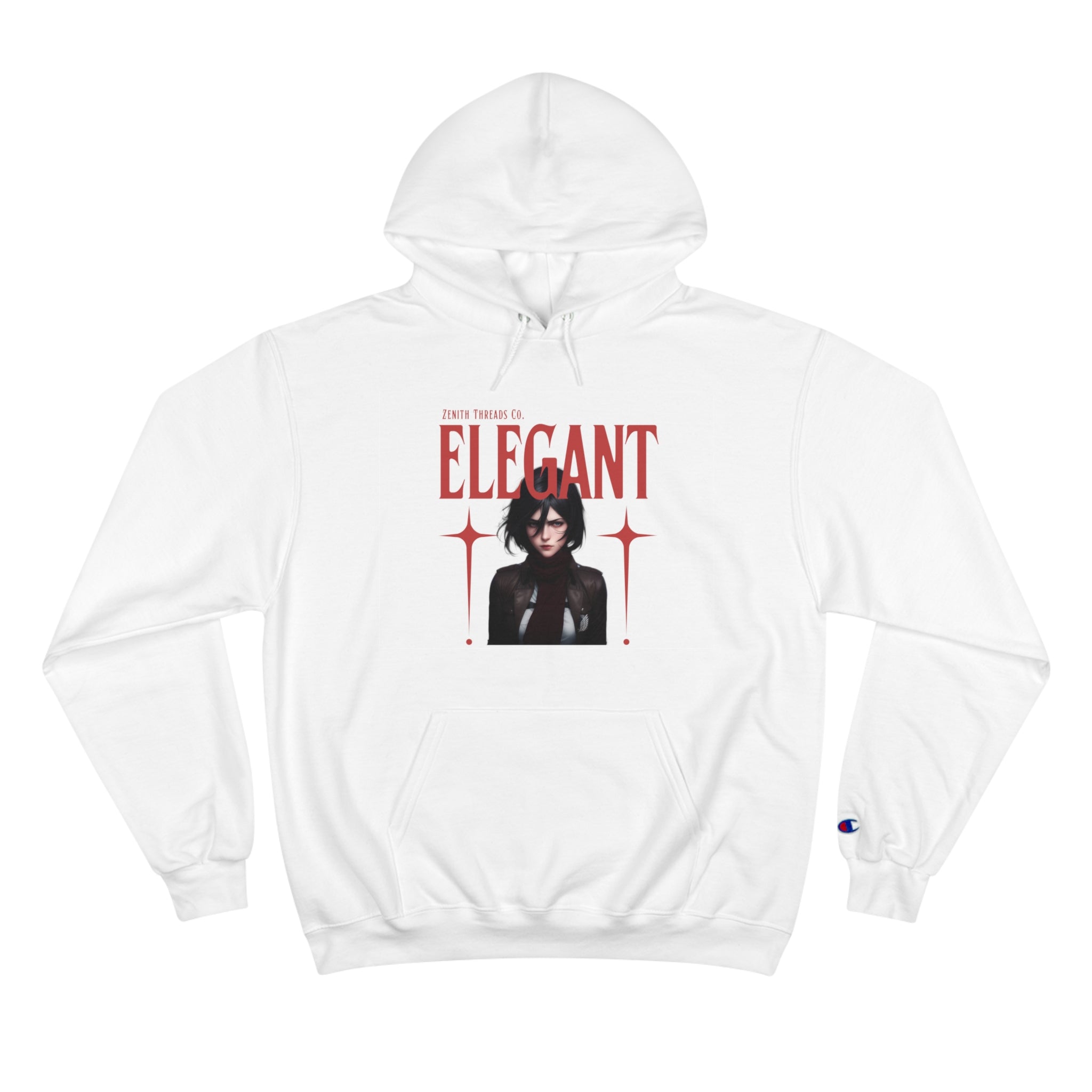 Elegant Mikasa Ackerman Champion Hoodie – Attack on Titan Inspired Streetwear - White / S - Hoodie