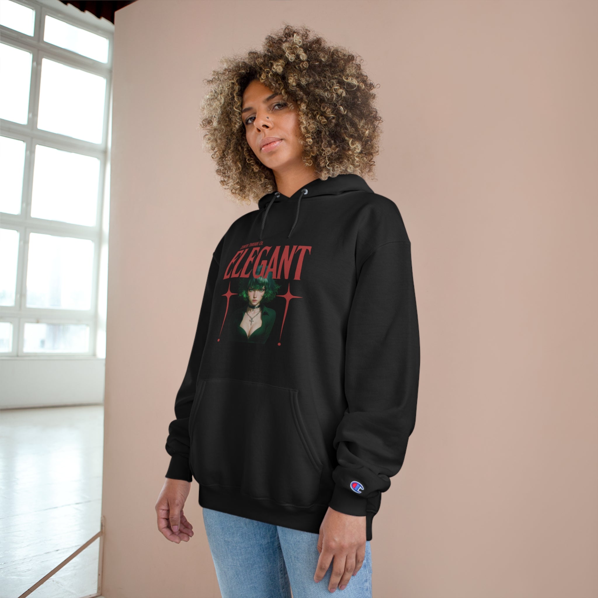 Elegant Tatsumaki Champion Hoodie – My Hero Academia Inspired Streetwear - Hoodie