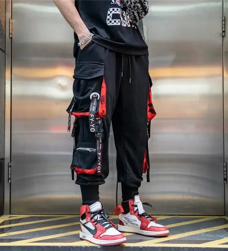 Nighsteal Techwear Pants - M / Black & Red / CHINA - Cargo Pants