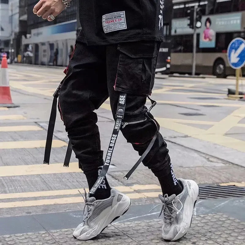 Nighsteal Techwear Pants - L / Black & White / CHINA - Cargo Pants