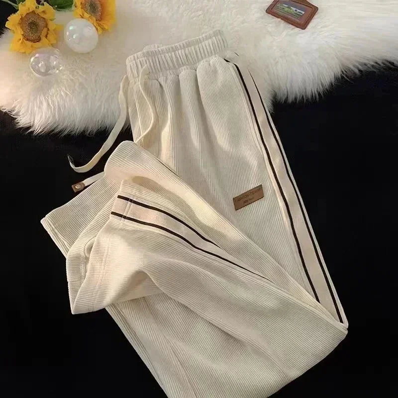 Corduroy Striped Women Streetwear Sweatpants - Sweatpants