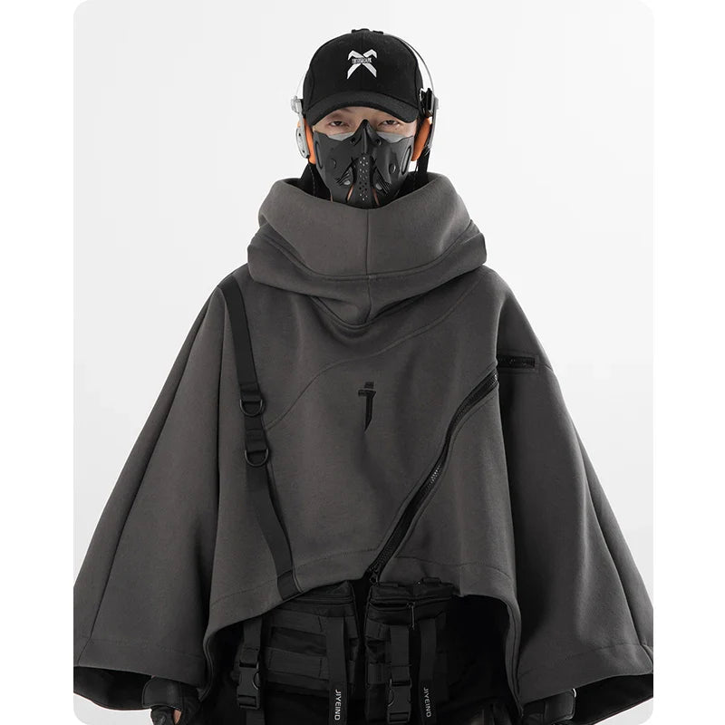 Irregular Techwear Functional Hoodie - hoodie