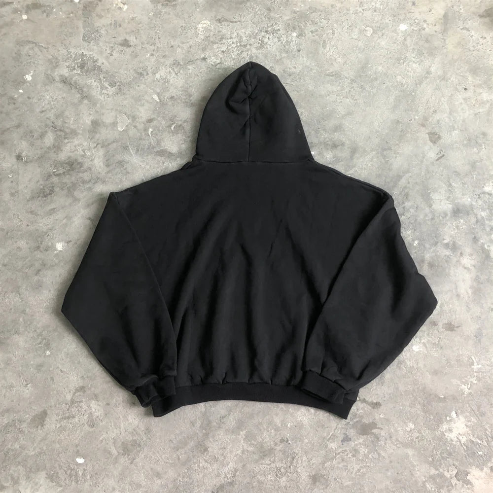 Streetwear Print Velvet Hoodies - hoodie