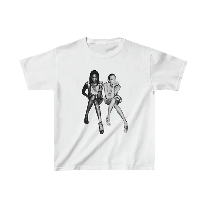 E-girl Graphic Print Y2K Graphic Tee - Graphic Tee