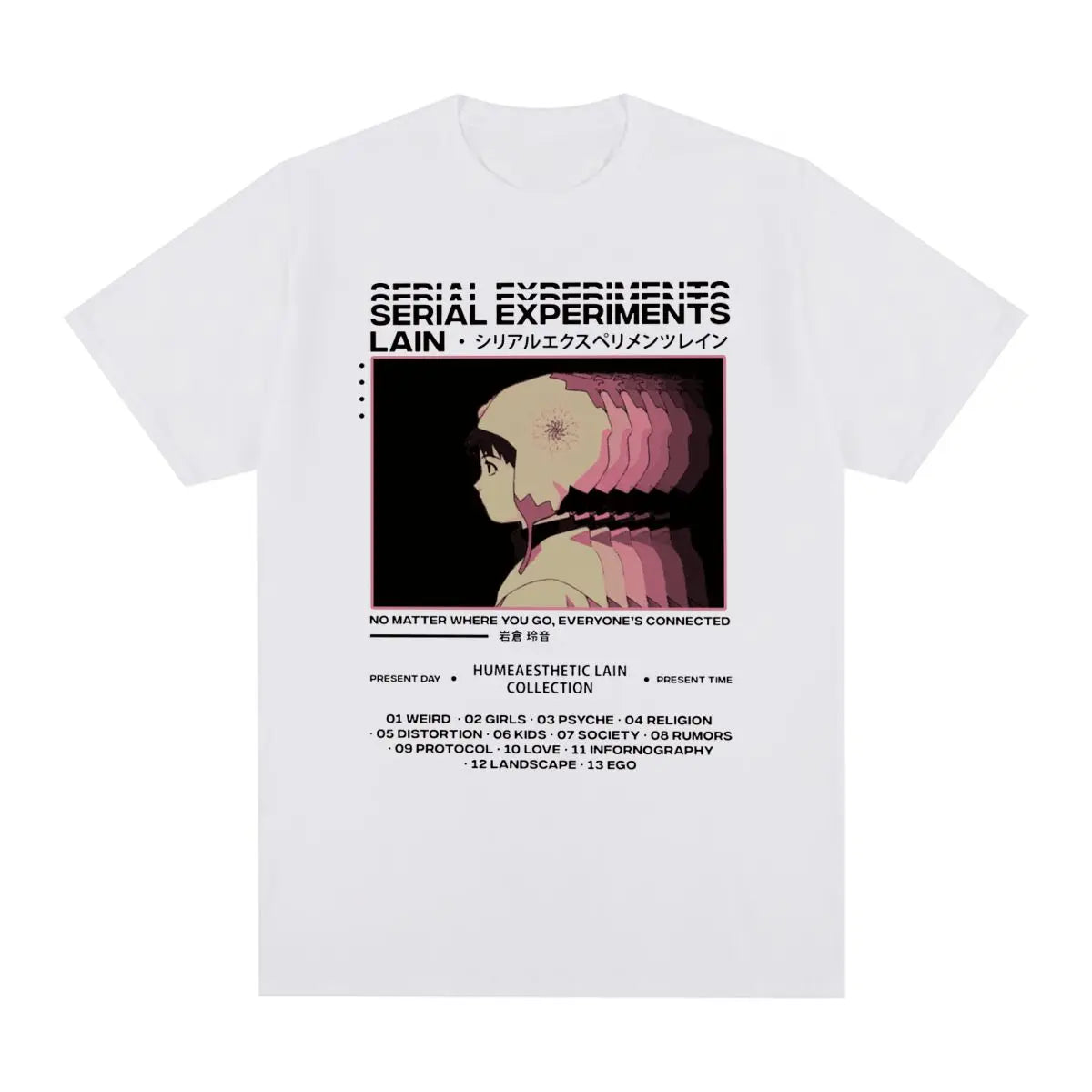 Serial Experiments Lain Vintage Anime Graphic T-shirt - WHITE / 3XL - T-Shirt