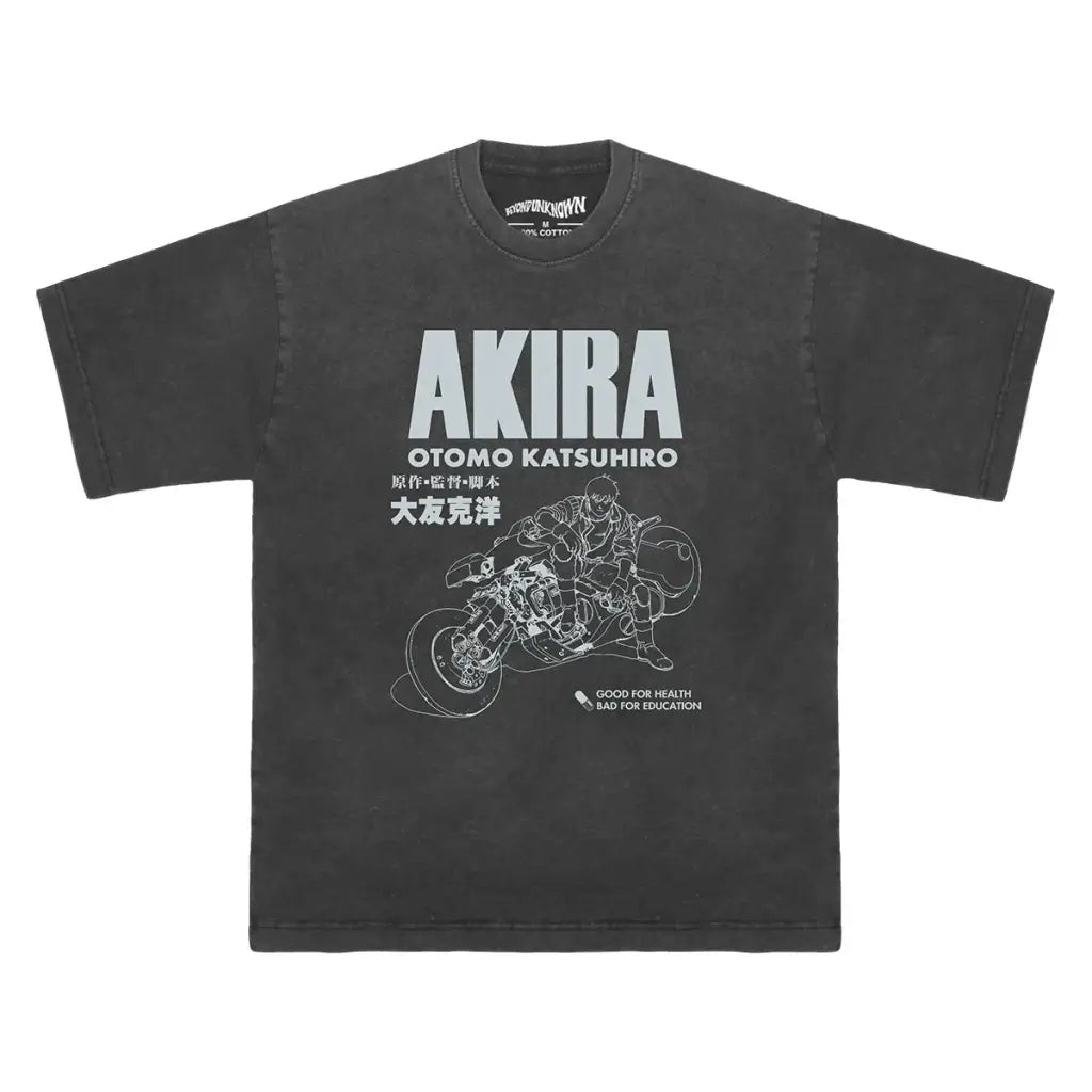 Akira Metropolis Tee Otomo Katsuhiro Anime Collection Graphic Shirt | Washed Black Gray Long Sleeve / s | Streetwear