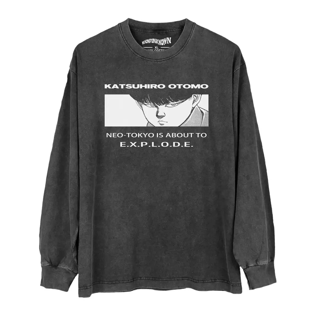 Akira Memories Tee Katsuhiro Otomo Metropolis Anime Graphic Shirt | Washed Black Long Sleeve / s | Streetwear