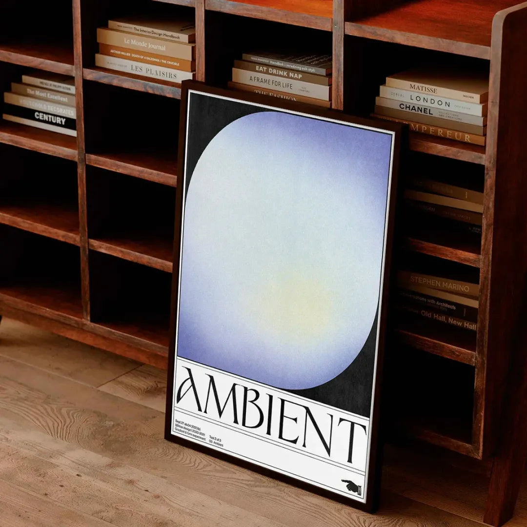 Ambient Gradient – Minimalist Typography Poster (unframed Canvas) | Blue / Violet / 50x70cm Unframed | Posters Japanese