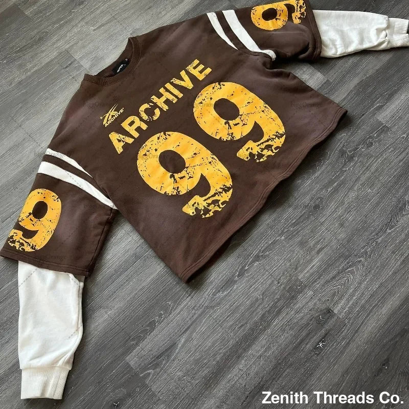 American Football Jersey Streetwear - Brown & Mustard / S - Football Jersey