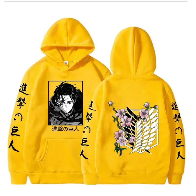 Yellow Attack on Titan hoodie for anime inspired spring adventures