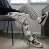 Gray comic-strip sweatpants from the Anime Inspired One Piece Pants Collection