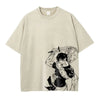 Beige Jujutsu Kaisen vintage tee featuring Gojo Satoru and Toji Fushiguro graphic