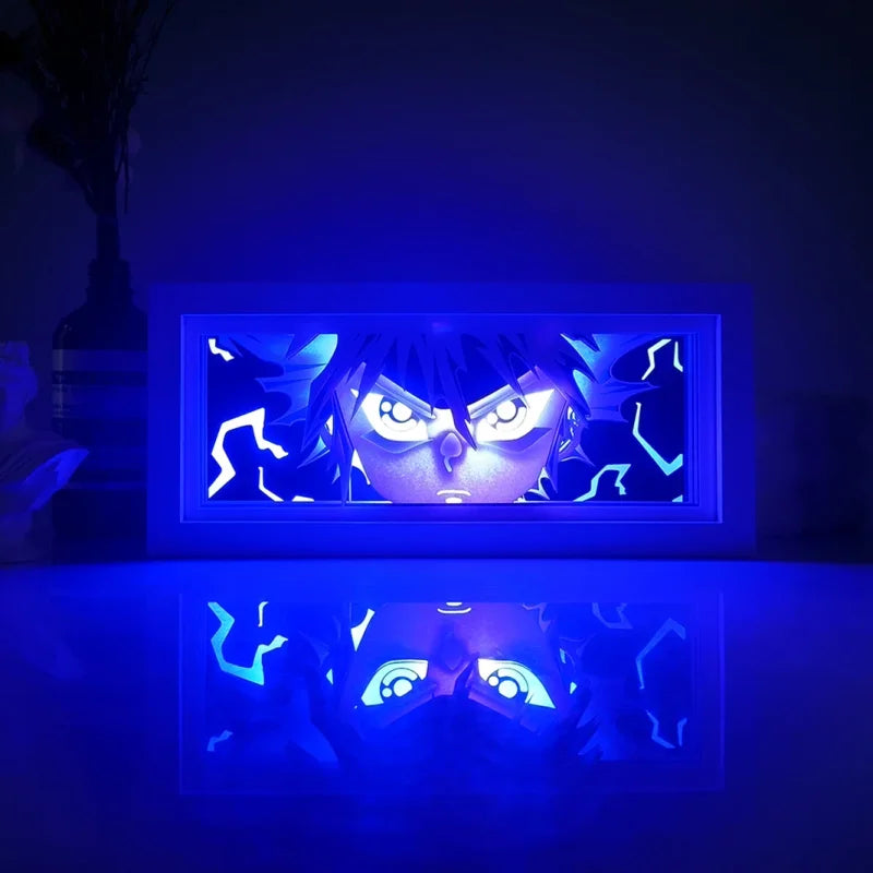 Illumiscene anime shadow light box features illuminated paper-cut shadow art of Zoro