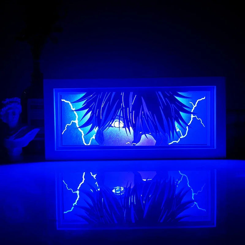 Illumiscene Anime Shadow Light Box showcasing Zoro in stunning paper-cut shadow art