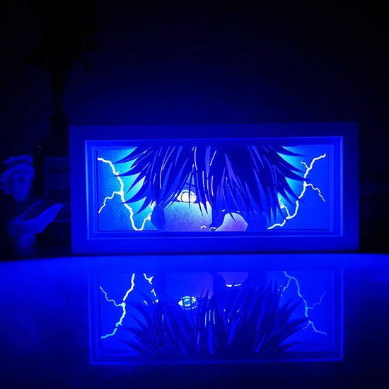 Illumiscene Anime Shadow Light Box showcasing Zoro in stunning paper-cut shadow art