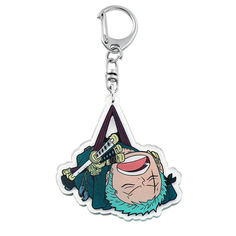 Zoro keychain from Luffy and Roronoa Zoro keychain set for One Piece fans