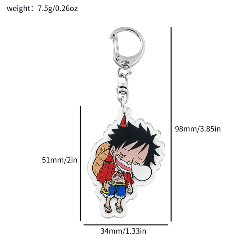 Luffy and Roronoa Zoro keychain set for One Piece fans featuring vibrant designs