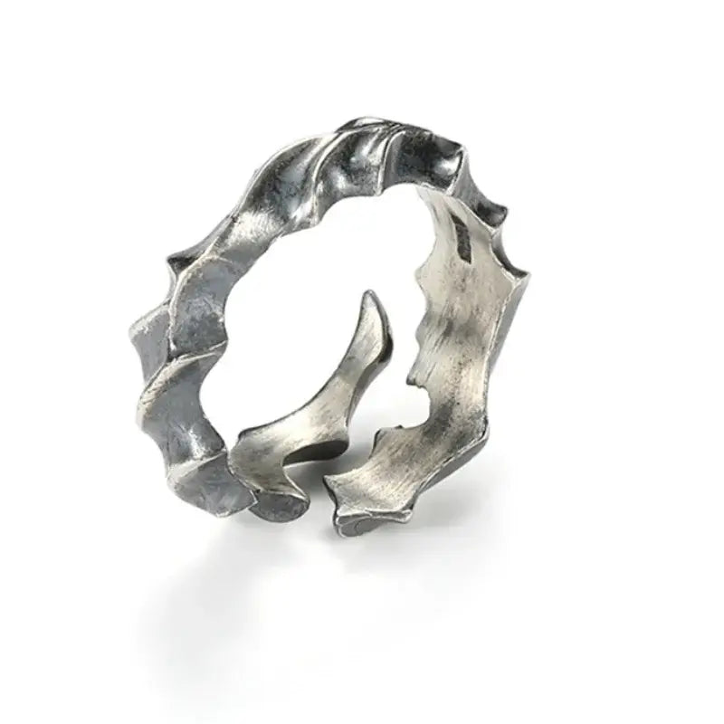 Ashen Thorns Branch Ring – 925 silver Adjustable Gothic Band | Zenith Threads Co. by Free Shipping