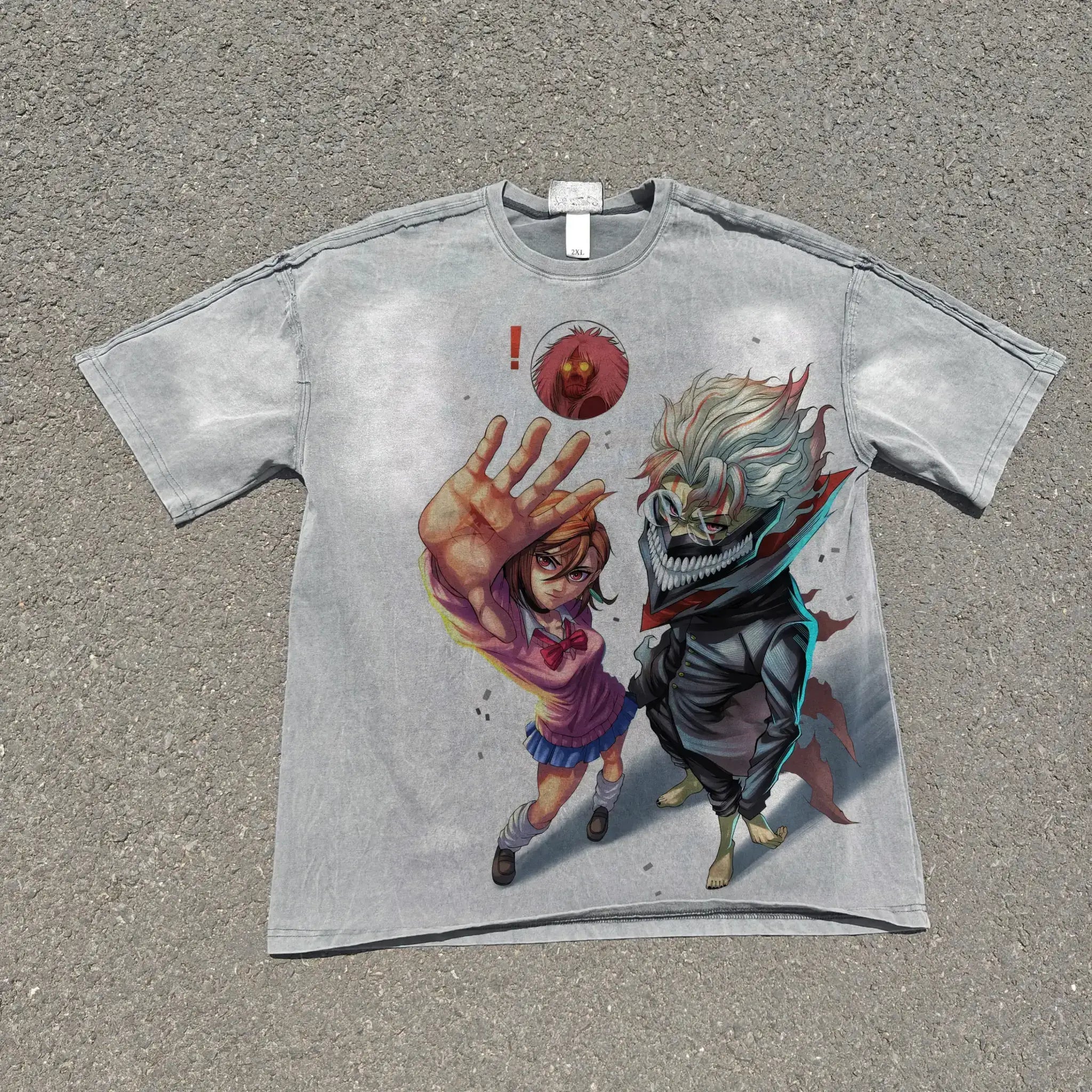 Astral Link Dandadan Graphic Tee | Washed Gray / s | Anime Streetwear