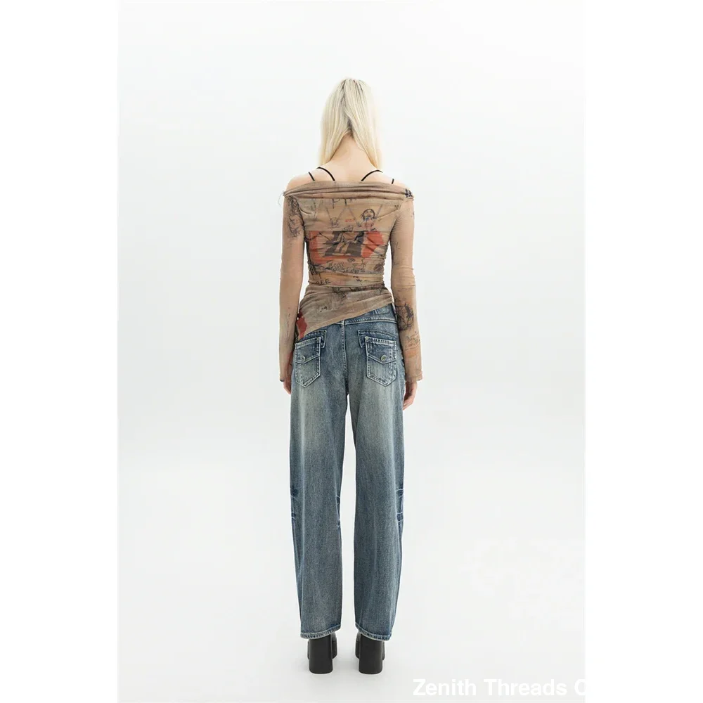 Baggy Blue Vintage Denim Jeans High Waist - Jeans